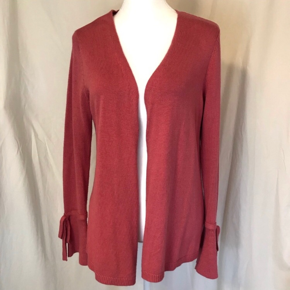 LOFT Size Medium Mauve Rose Cardigan Sweater EUC